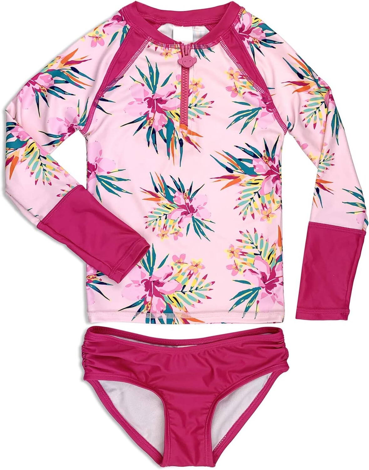 

Купальник Appaman Kids Long Sleeve Rashguard Two-Piece Set, цвет Tropical Hibiscus