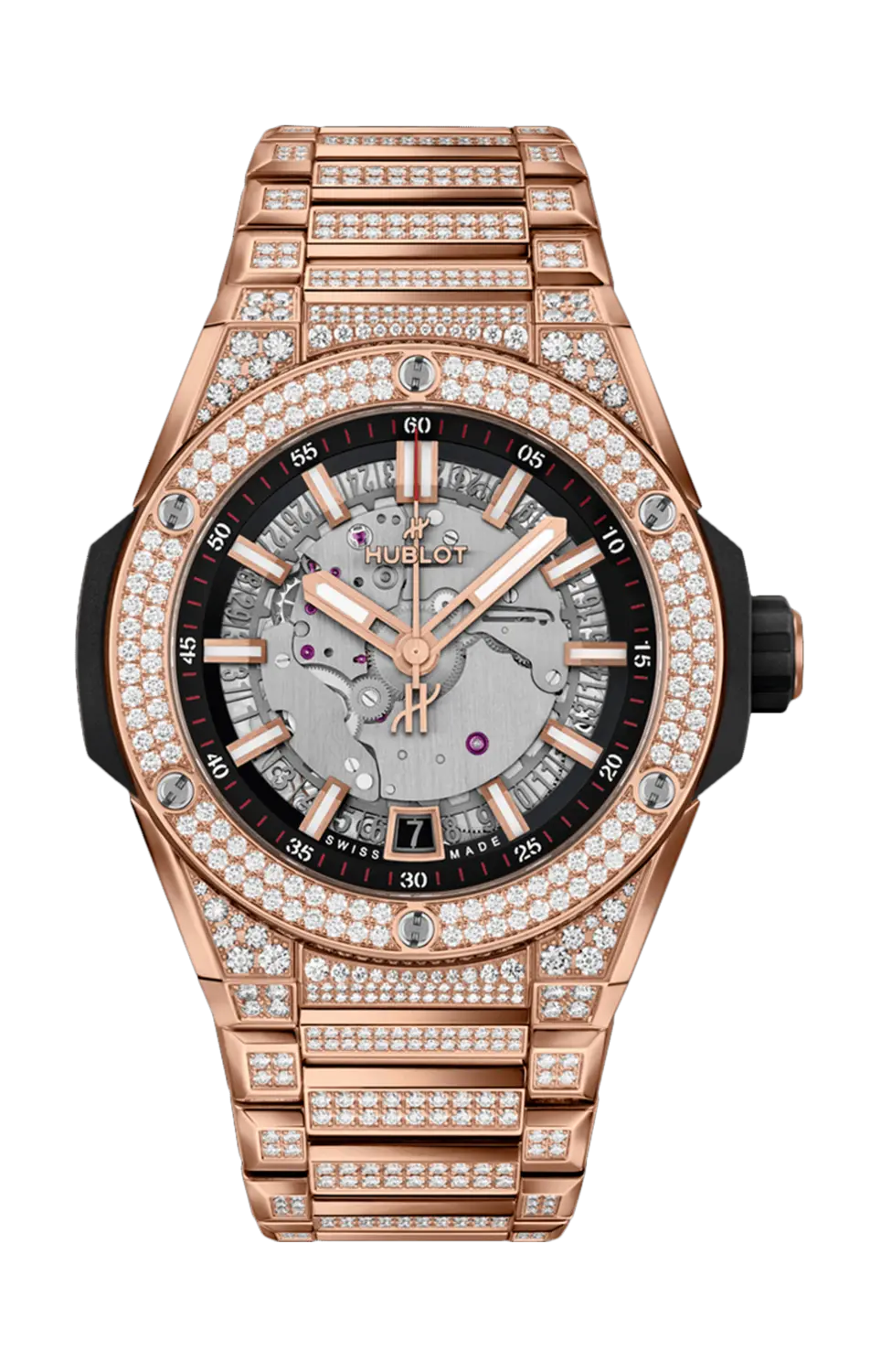 

Часы Hublot Big bang integrated time only king из золота с бриллиантами 40 мм