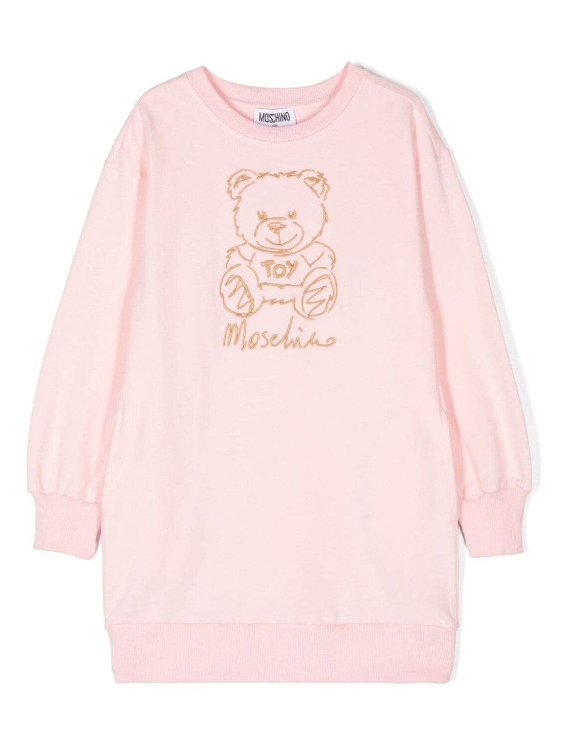 

Moschino Kids платье-свитшот с вышивкой в виде плюшевого мишки, розовый