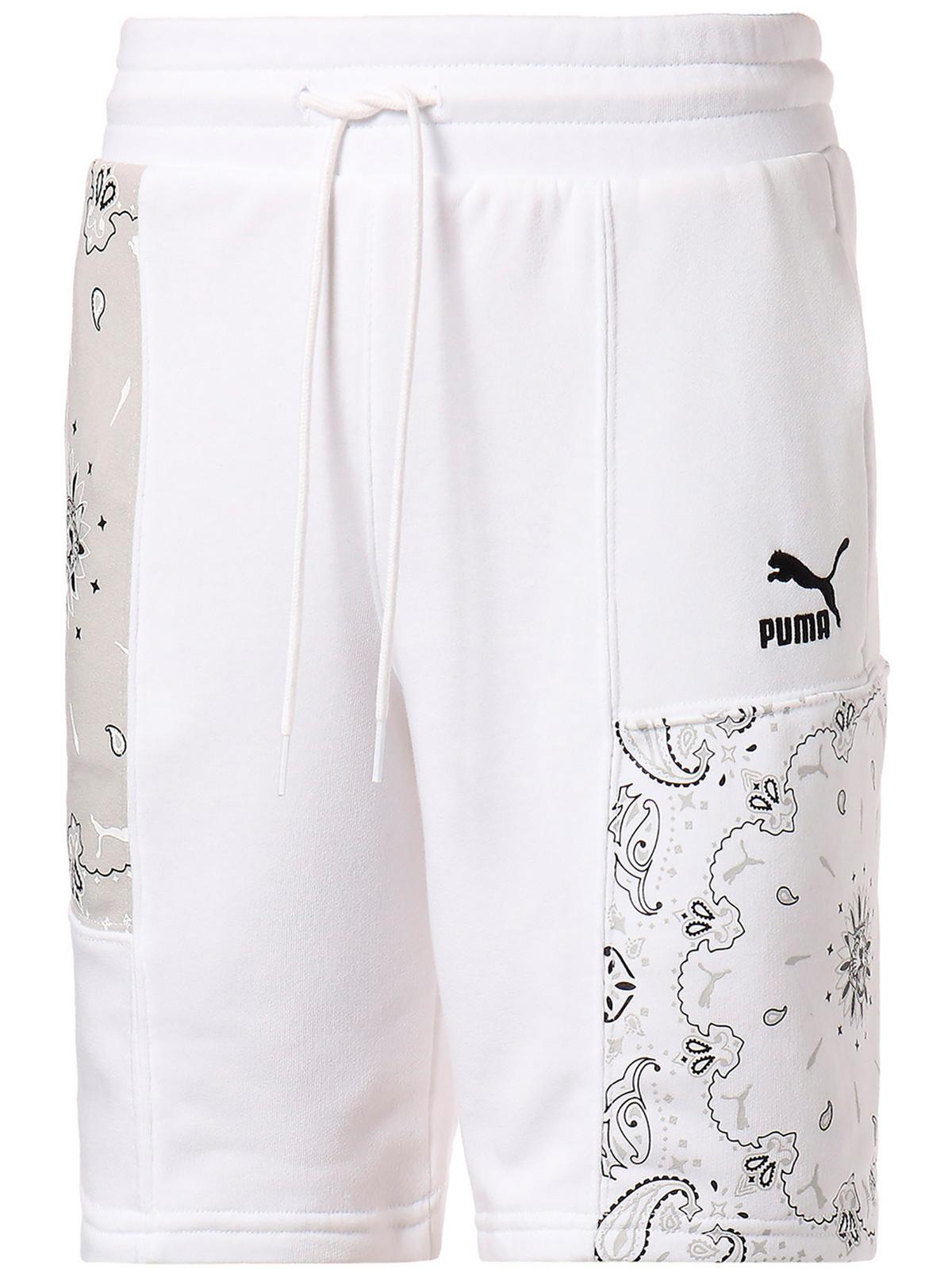 

Мужские повседневные шорты с завязками и графическим узором Puma, черный/белый