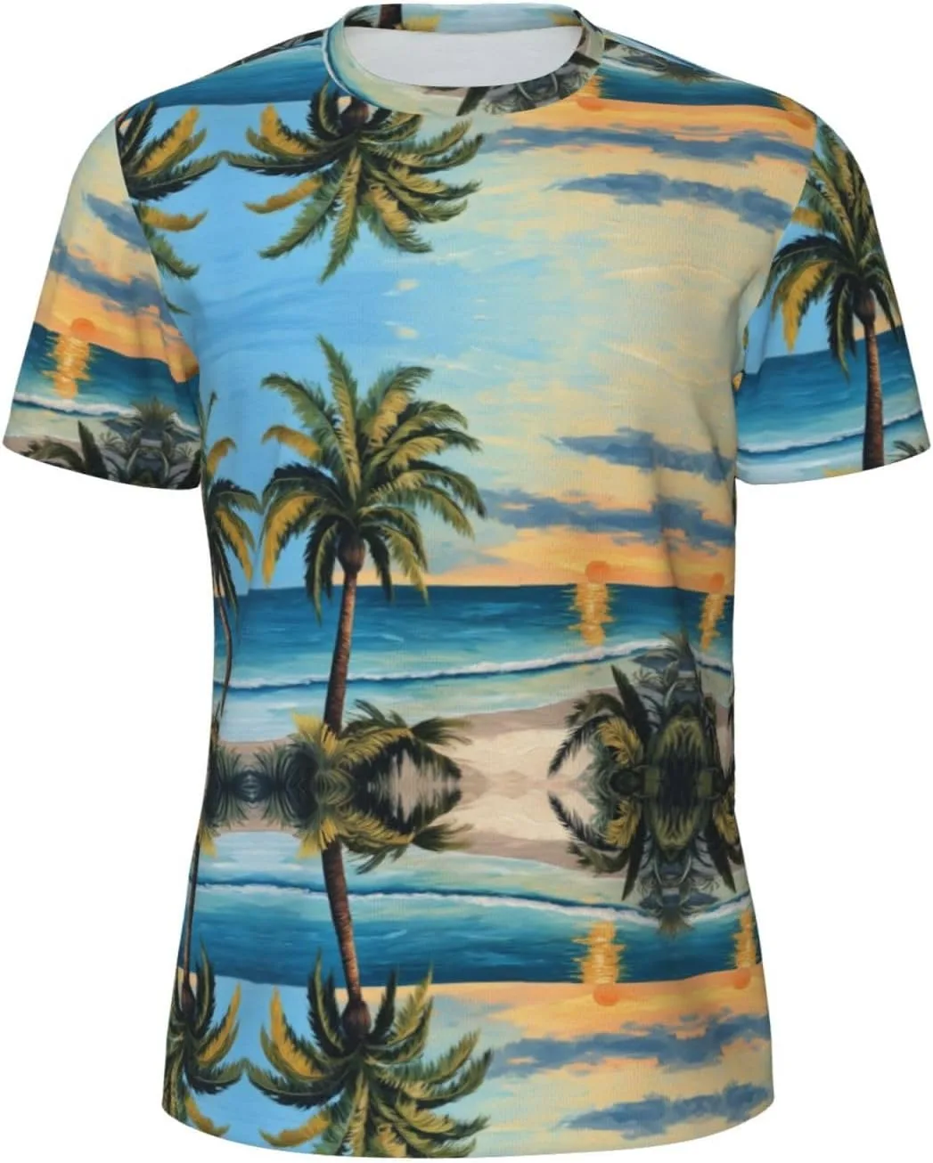 

Футболка мужская с принтом пальмы и океана, легкая, для спортзала и повседневной носки YANYU