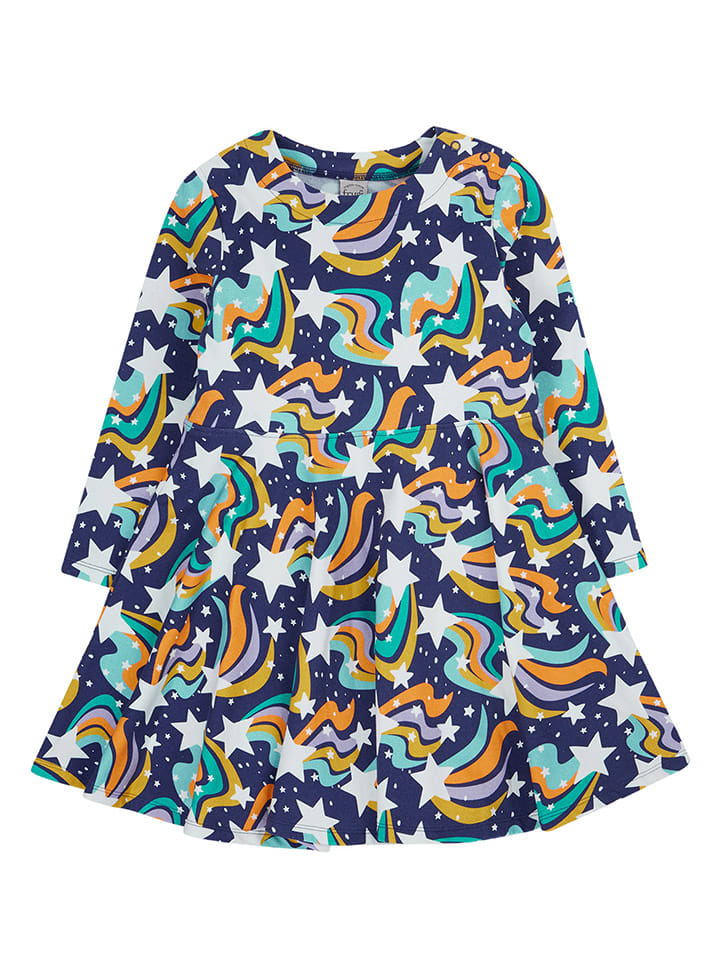 Frugi Платье "Уютная скейтбордистка" с яркими узорами