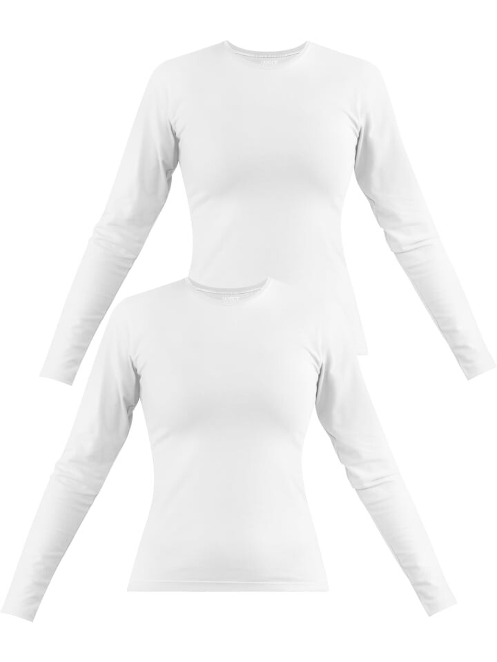 

Лонгслив Janice 2 x Damen Langarmshirt hochgeschlossen Niska, белый