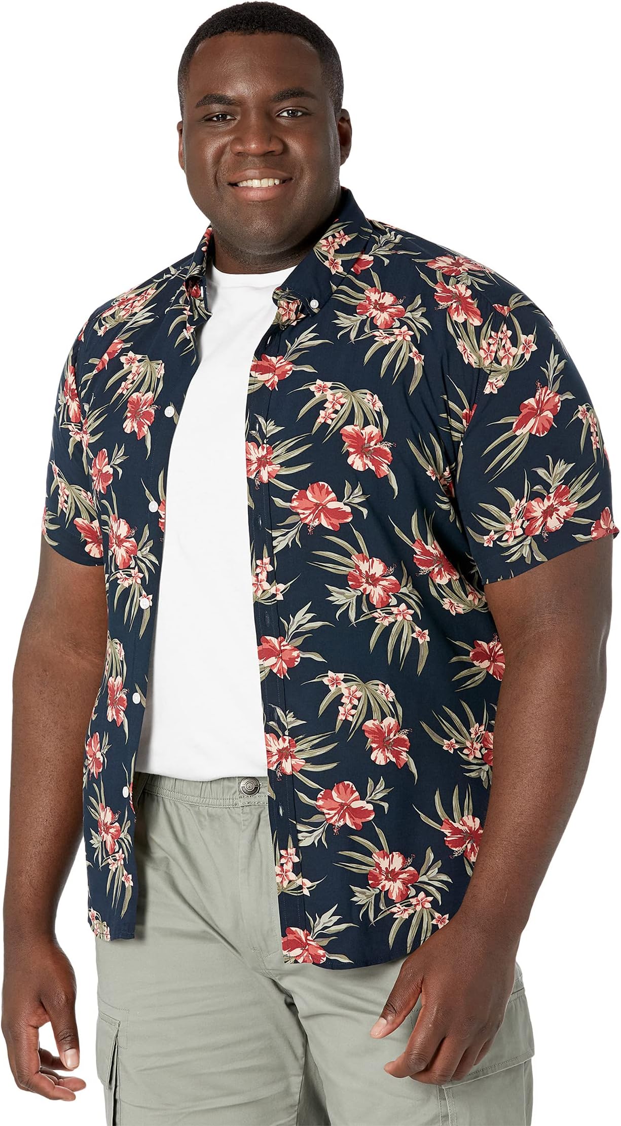 

Рубашка Johnny Bigg Big & Tall Hibiscus Print Shirt, цвет Rust