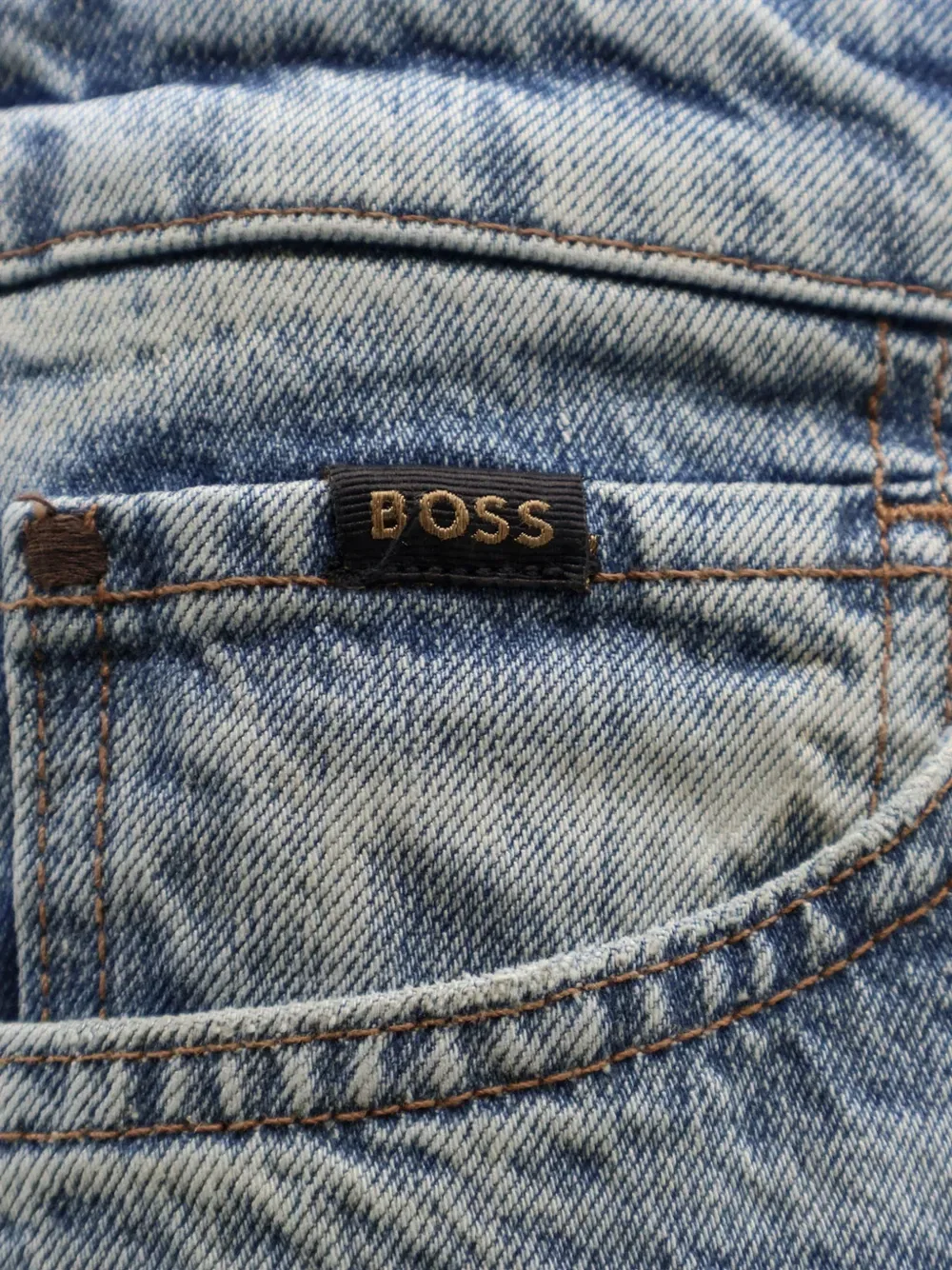 Выцветшие джинсы Boss, синий — фото 3