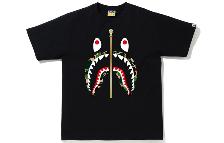 

Футболка Bape Abc Camo Shark White/Pink A BATHING APE, черно-зеленый камуфляж