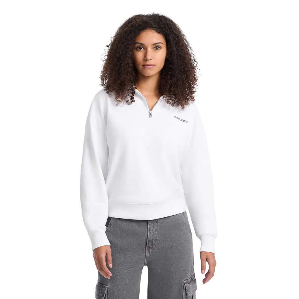 

Толстовка Guess Jeans Dark half zip, белый