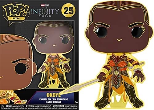 

Loungefly ПОП! Большая эмалированная булавка MARVEL INFINITY SAGA: OKOYE-Okoye-Avengers Infinity War эмалированная булавка - коллекционная булавка с английской булавкой - для рюкзаков и сумок - идея подарка Funko POP!