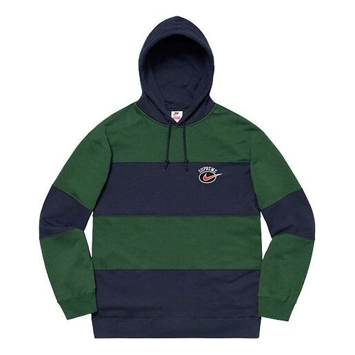 

Толстовка ss19 x nike stripe hooded sweatshirt 'blue' Supreme, синий