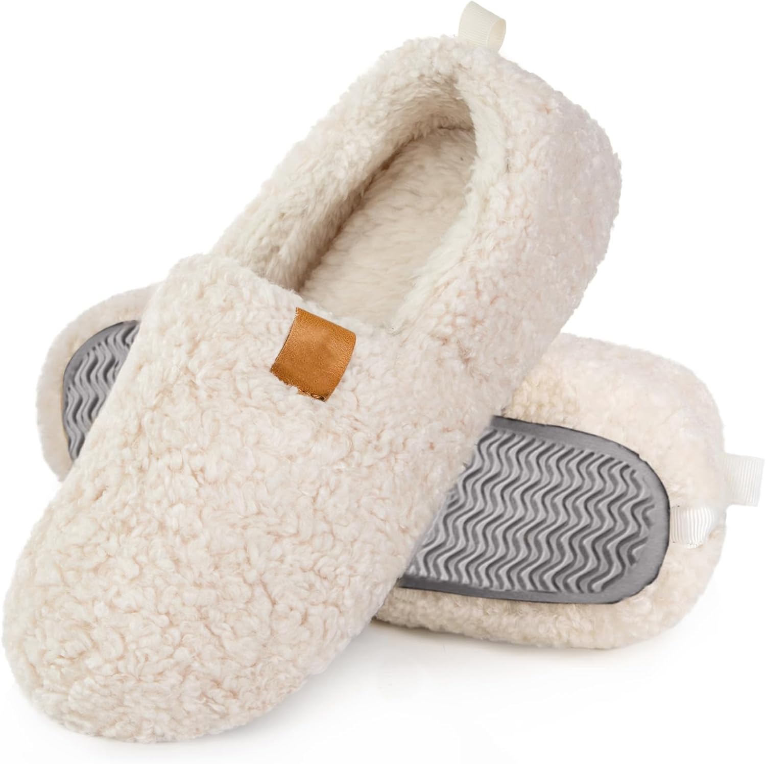 

Домашние тапочки для женщин и мужчин, мягкие, толстые, плюшевые, для спальни, легкие, с нескользящей подошвой, моющиеся в машине, теплые, уютные тапочки с эффектом памяти Ayziemezm, бежевый