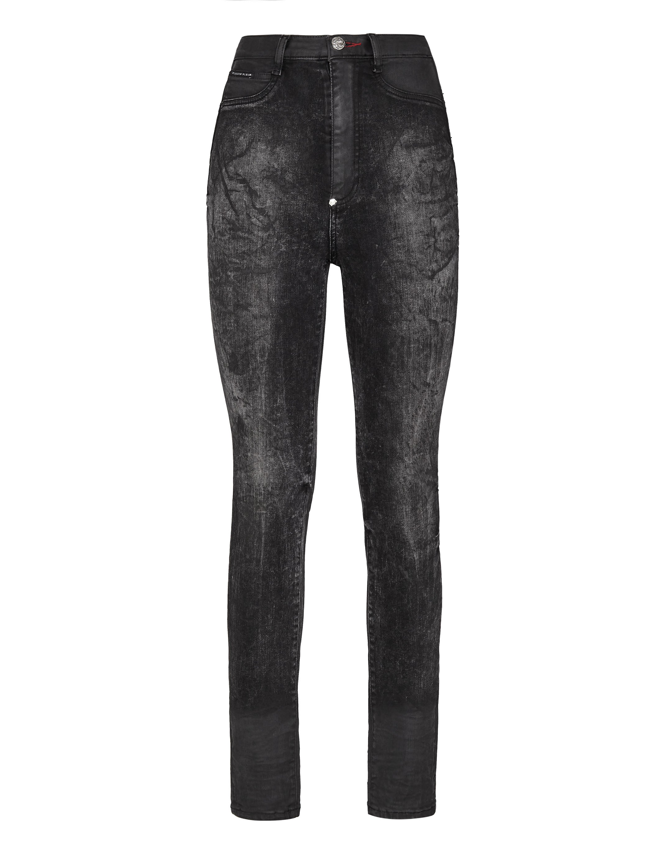 

Джинсовые джеггинсы с супер высокой талией Iconic Plein PHILIPP PLEIN, цвет dangerous love