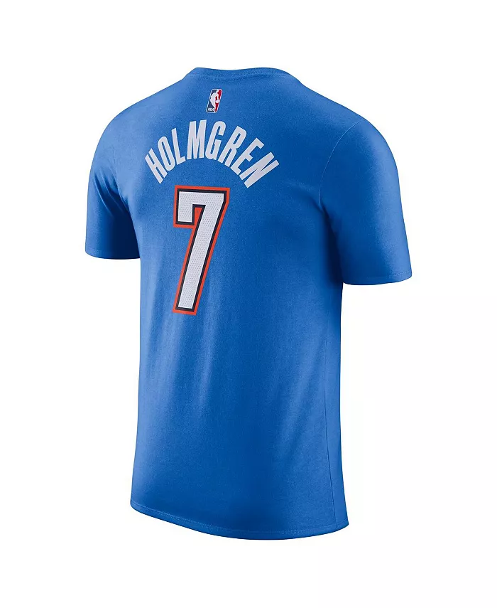Мужская футболка Oklahoma City Thunder Icon Edition с именем и номером Чет Холмгрена, синяя Nike — фото 2