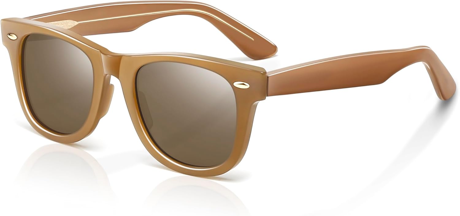 

Солнцезащитные очки SUNGAIT в стиле ретро, ​​квадратная форма, защита UV400, классический винтажный дизайн 80-х годов, подходят для мужчин и женщин (черные/янтарные/унисекс), Brown Frame/Brown Lens