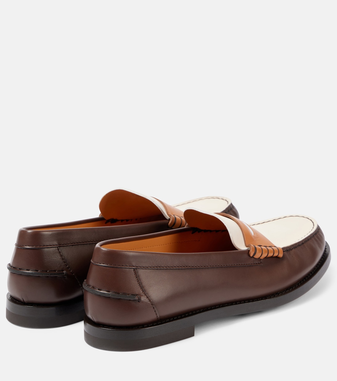 Кожаные пенни-лоферы с цветными блоками Tod's, Marrone Africa — фото 2