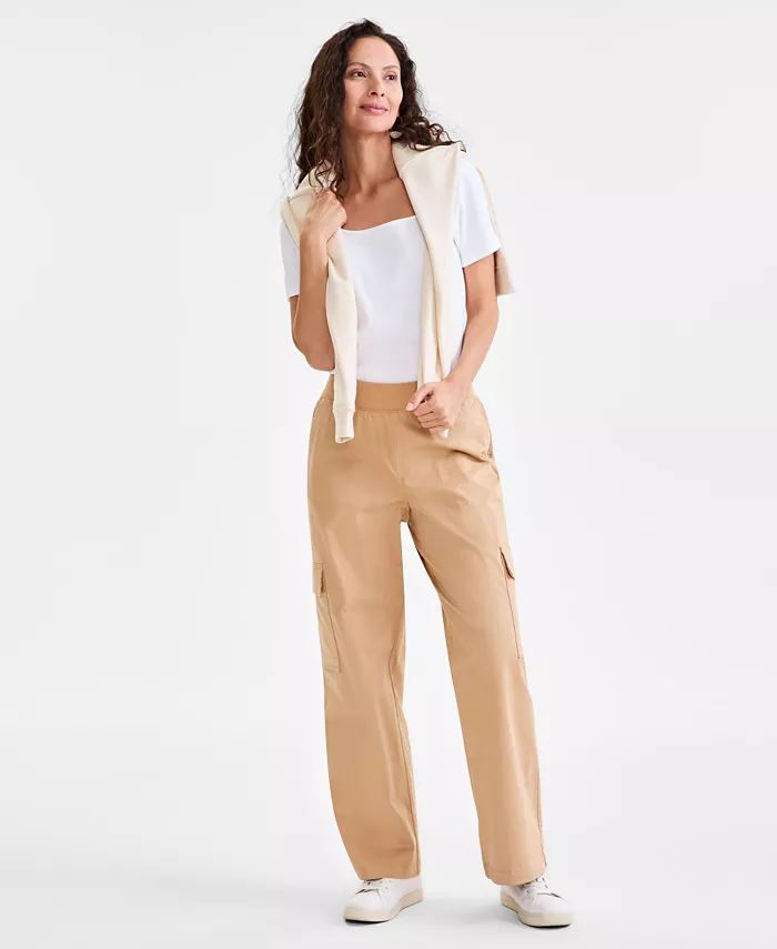 

Брюки карго на резинке больших размеров Style & Co, коричневый/бежевый