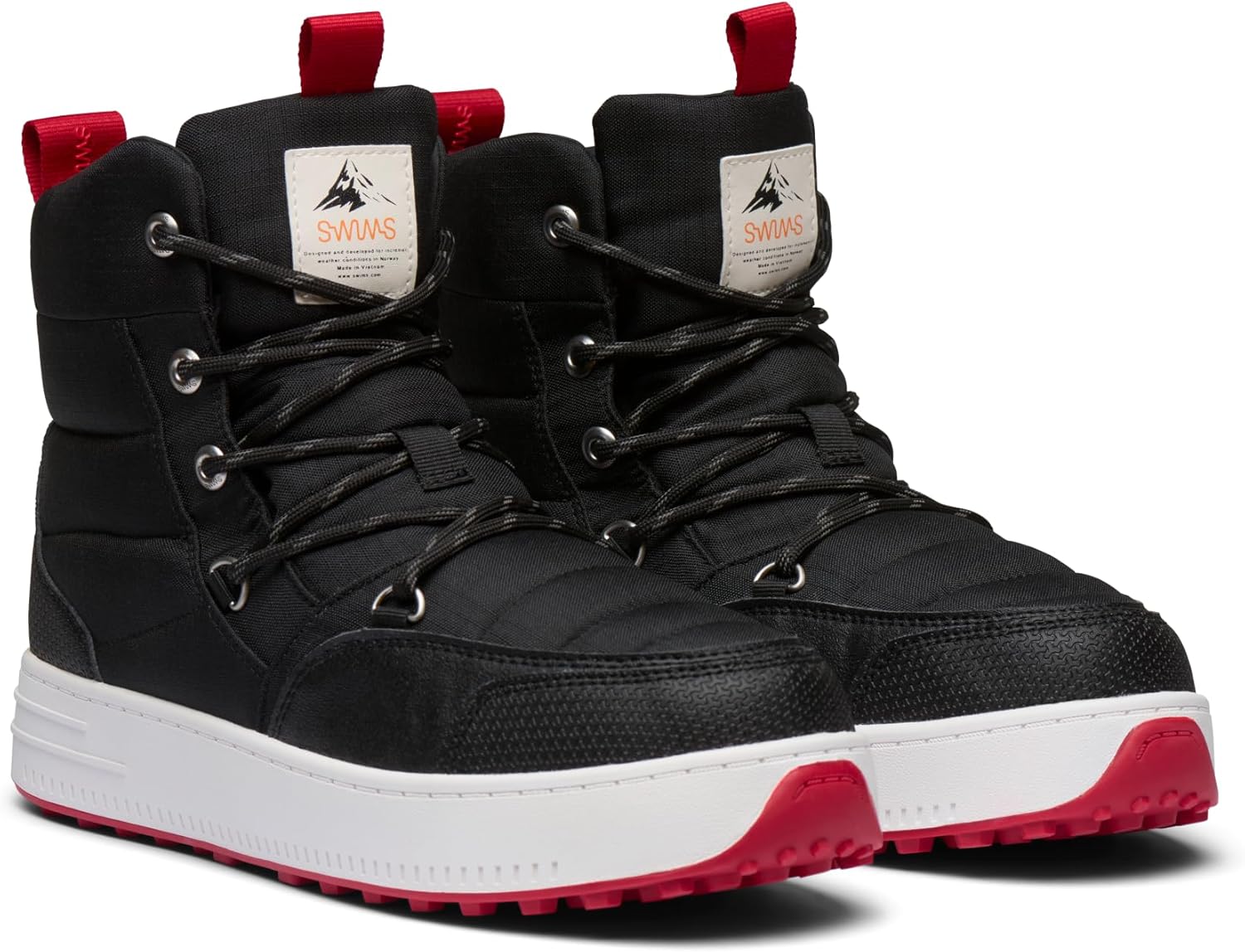 

Мужские зимние походные водонепроницаемые ботинки SWIMS Snow Runner, черный/красный