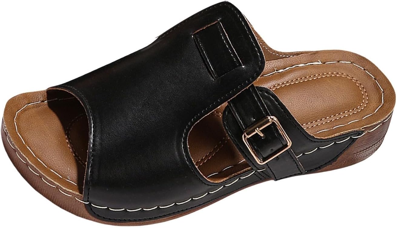 

Ортопедические сандалии для женщин, элегантные повседневные прогулочные сандалии, удобные легкие тапочки, комфортные, для отпуска, летние пляжные сандалии, и домашние тапочки с поддержкой свода стопы Generic, черный