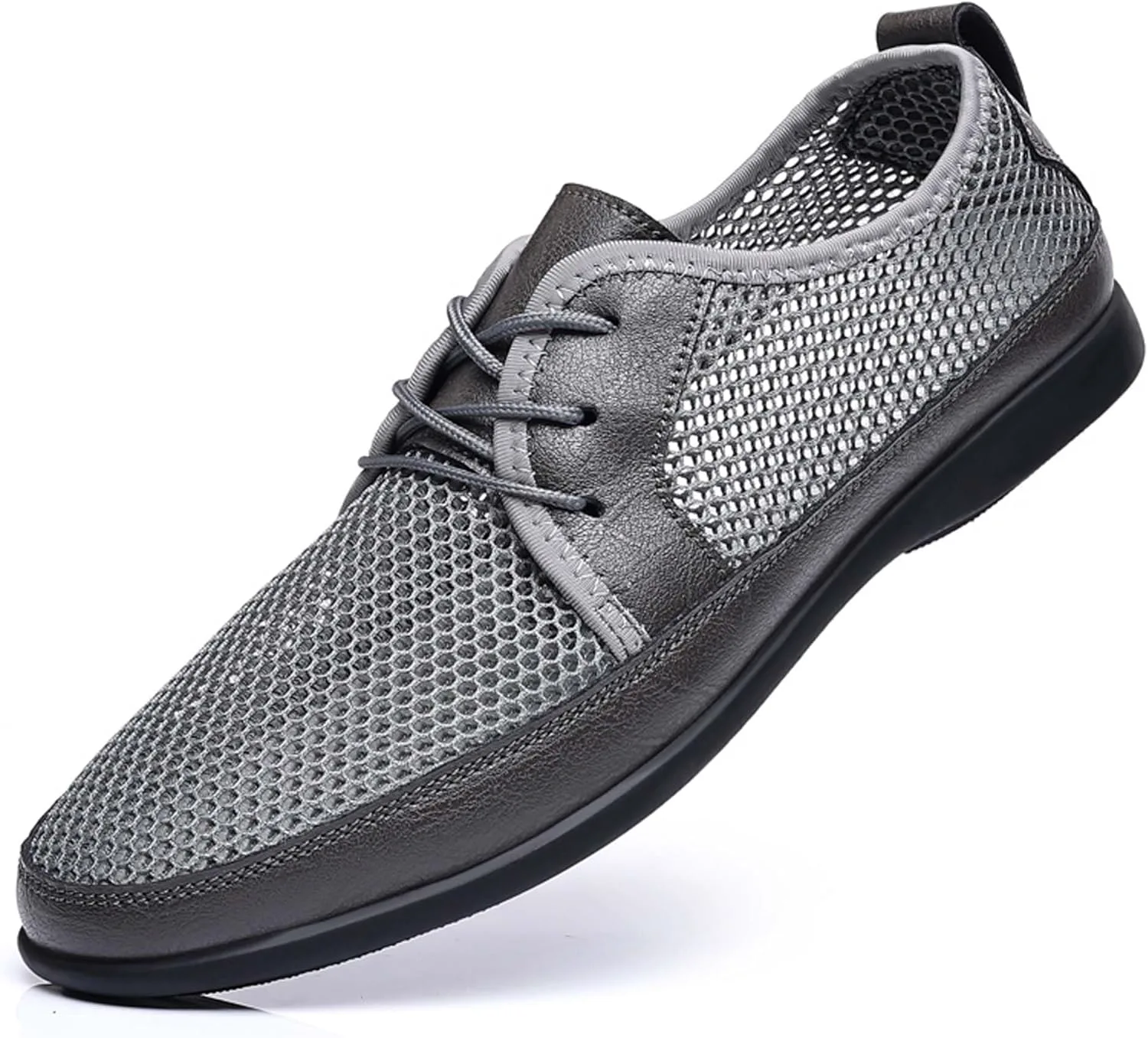 

Мужские сетчатые повседневные кроссовки с дышащей структурой, поддержкой стопы, для ходьбы, сандалии, удобные, легкие, повседневные спортивные, для прогулок, вождения и работы на улице Generic, серый