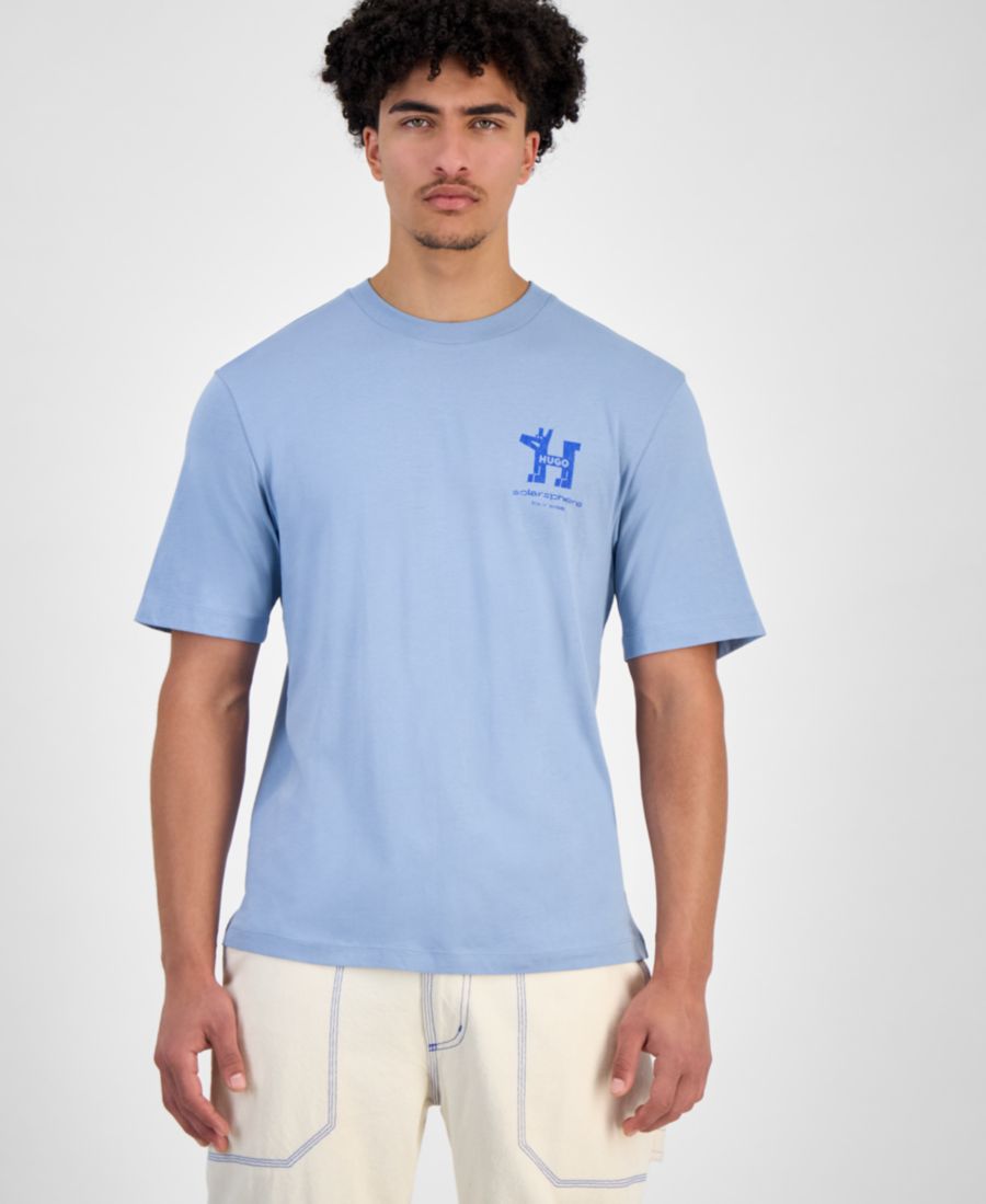 

Мужская футболка с графическим изображением логотипа тура, посвященного солнечному затмению Hugo Boss, Light/pastel Blue