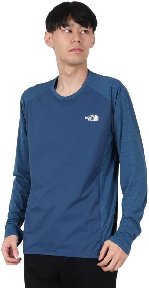 

Мужская футболка с длинным рукавом The North Face Hybrid GTD Melange Crew T-Shirt, ветрозащитная, влагоотводящая, быстросохнущая, синий