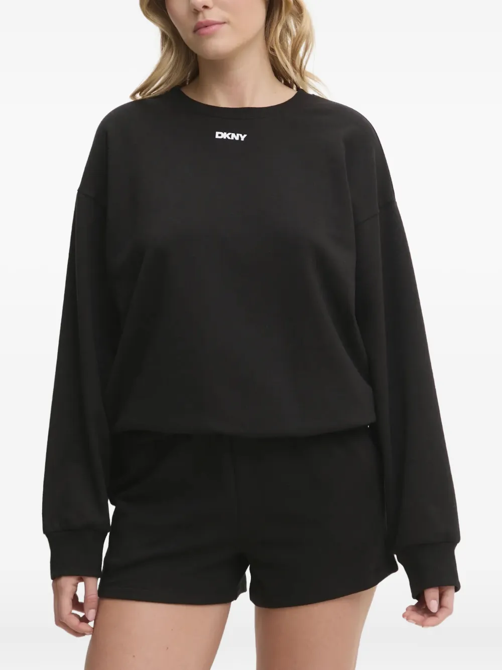 

Пижамный топ с логотипом DKNY, черный