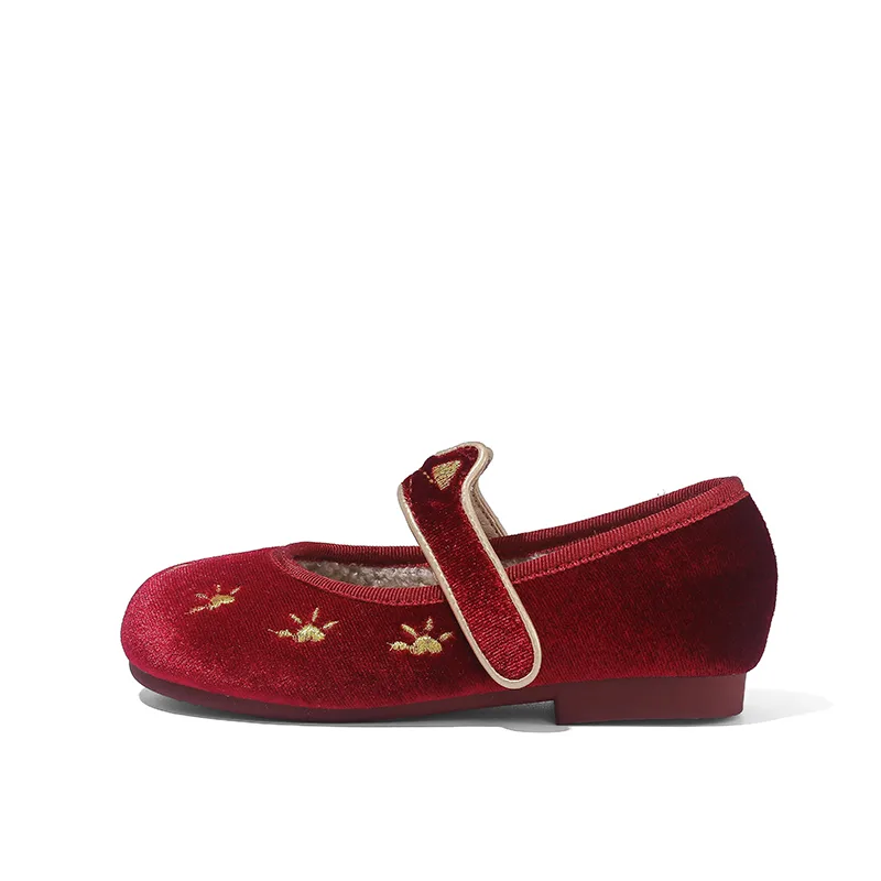 Детские кожаные туфли ABC DOUKIDS Low top ABCdoukids, бордовый Fleece-Lined