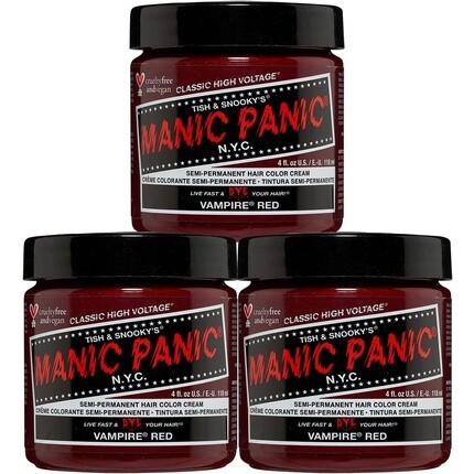 

Краска для волос Vampire Red Classic Creme Vegan, полуперманентная краска для волос без жестокости, 118 мл, Manic Panic