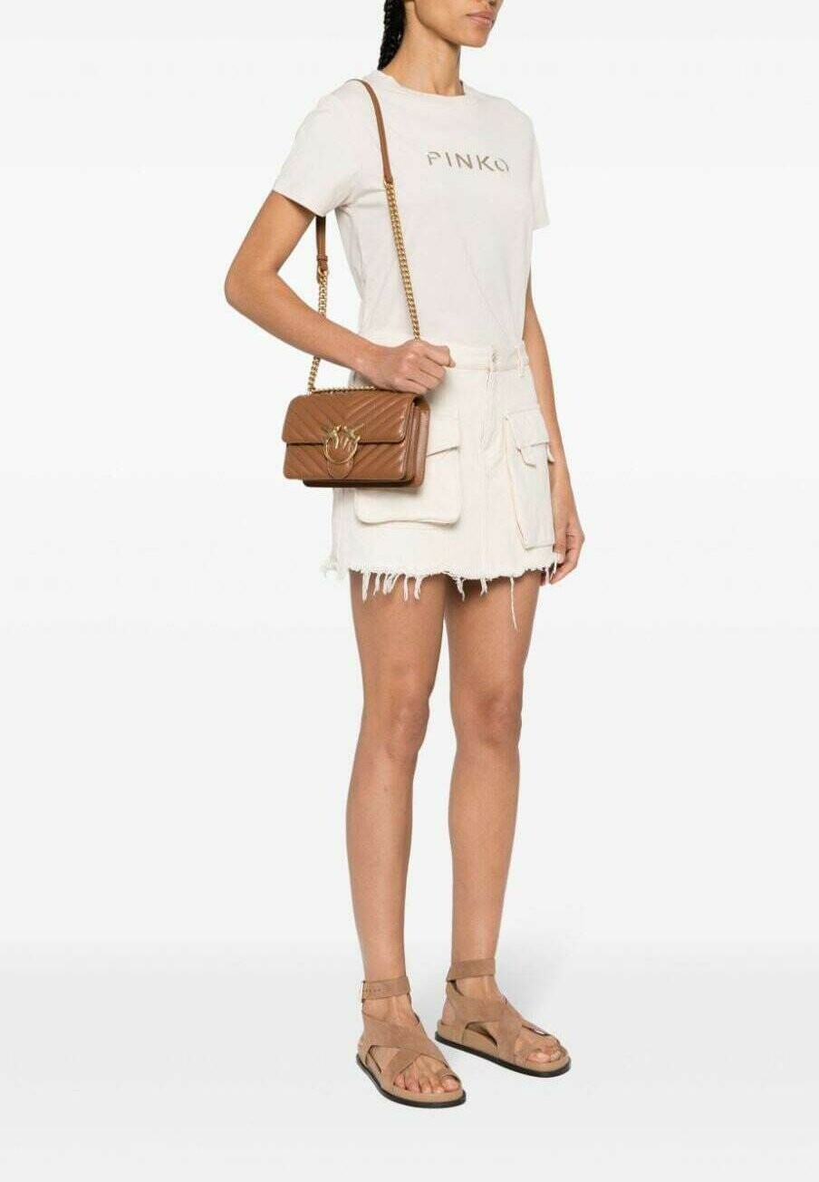 

Сумка через плечо Pinko, коричнево-золотая