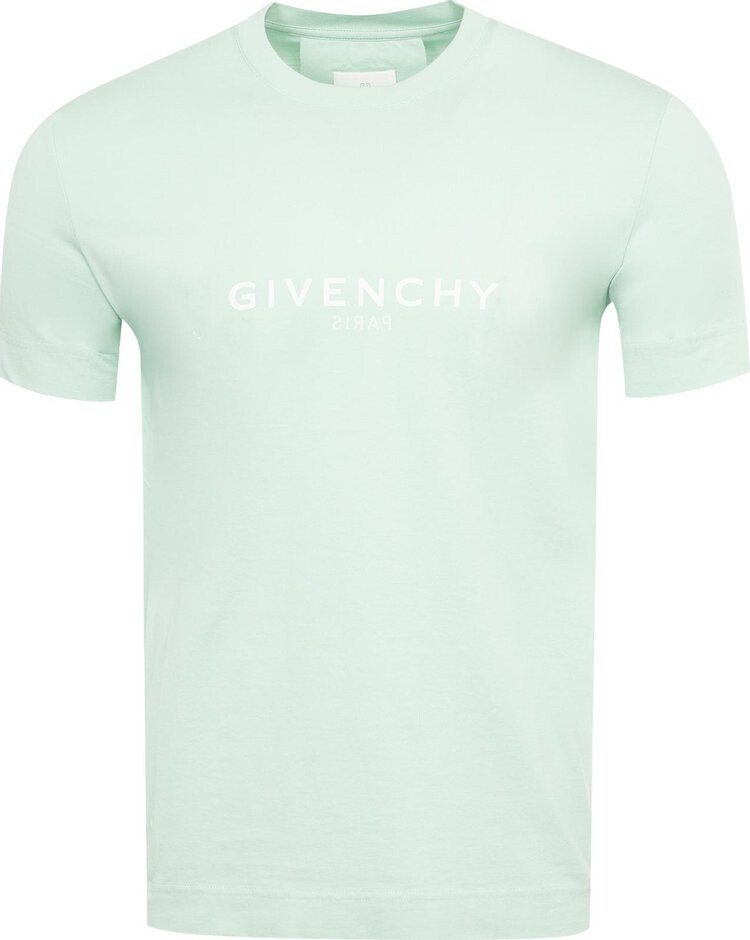 

Футболка Givenchy Slim Fit Reverse Print 'Aqua Green', синий