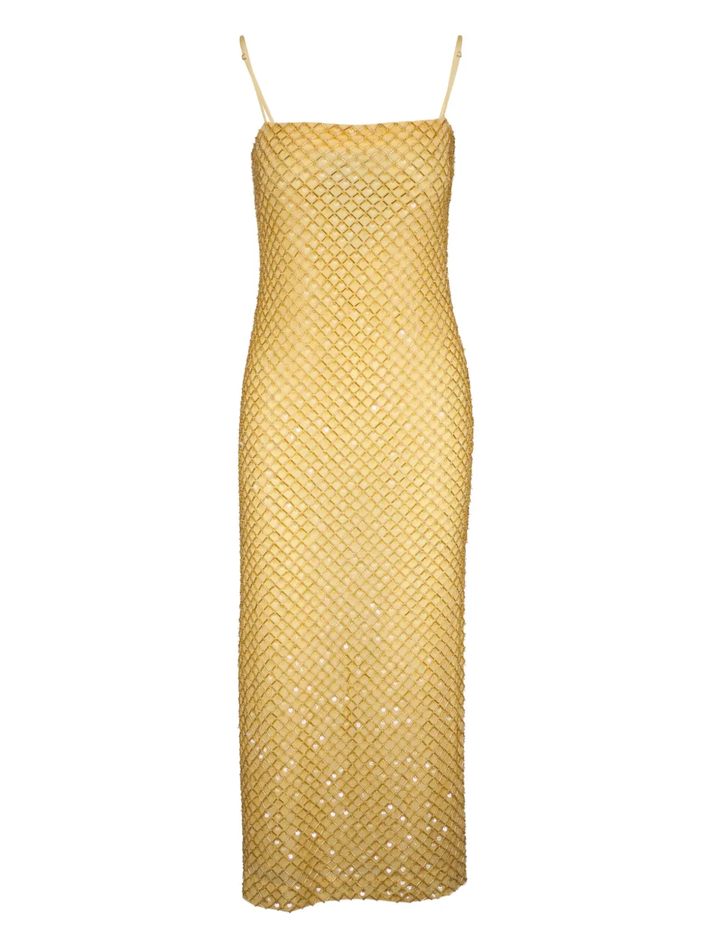 

Платье миди, украшенное пайетками Veronica Beard, желтый
