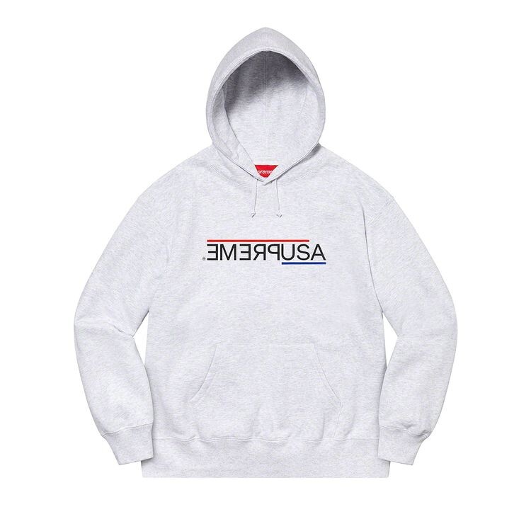 

Толстовка Supreme USA Hooded Sweatshirt Ash Grey, серый