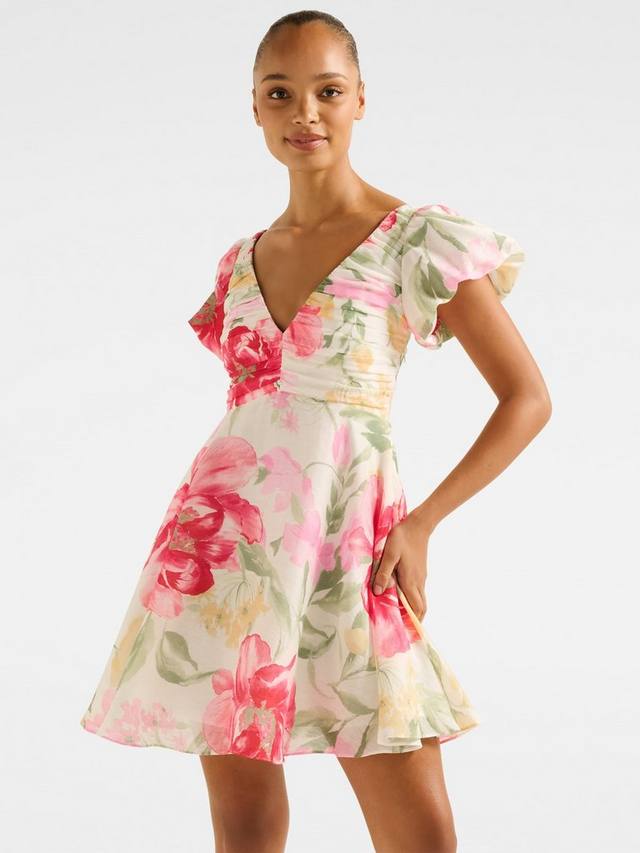 

Июньское цветочное платье с защипами мини Forever New, Multi