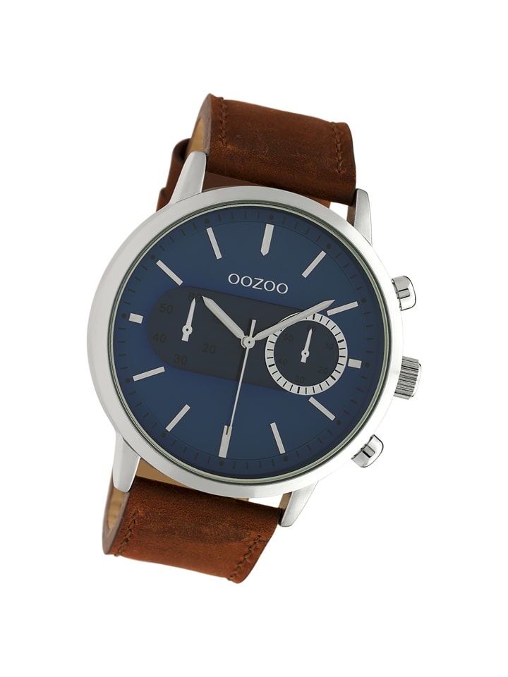 

Аналоговые наручные часы Oozoo Timepieces, коричневые, очень большие (примерно 50 мм)