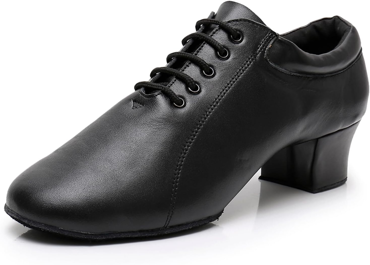 

Мужские кожаные танцевальные туфли с круглым носком для латиноамериканских танцев: румба, вальс, танго, бальные танцы Zhcrcfirm, черный