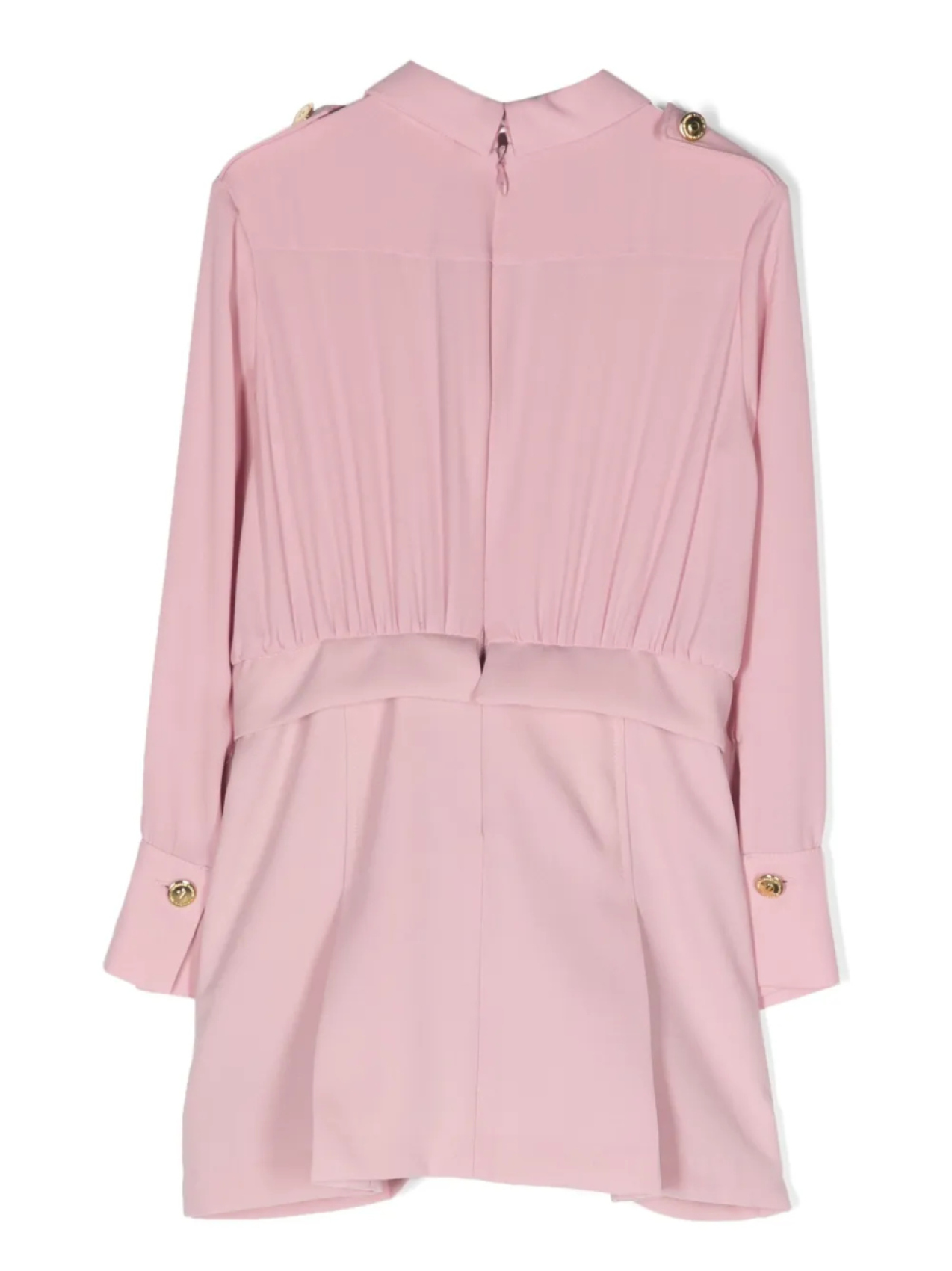 Elisabetta Franchi La Mia Bambina платье с длинными рукавами и складками, розовый — фото 2