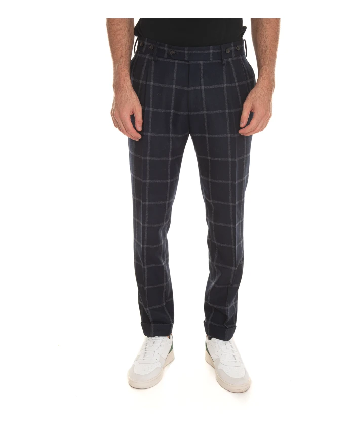 

Брюки-Чиносы в клетку с элементами классического кроя. Berwick, синий