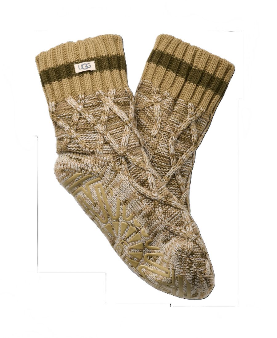 

Женские носки UGG Quarter II с косами на подкладке UGG, Burnt Olive / Muted Brass Melange