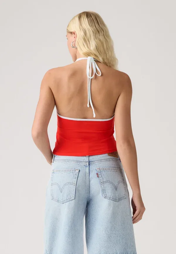 Топ-халтер Levi'S, модель halter tank starfish, красный сигнальный / ярко-белый — фото 2