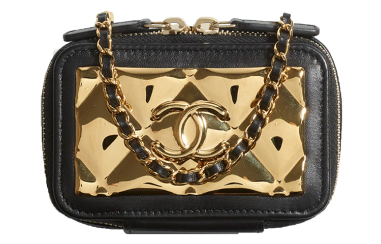 

CHANEL Сумка-клатч из овчины, сумка через плечо, женская, черная