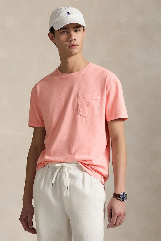 

Хлопковая футболка Polo Ralph Lauren, розовый