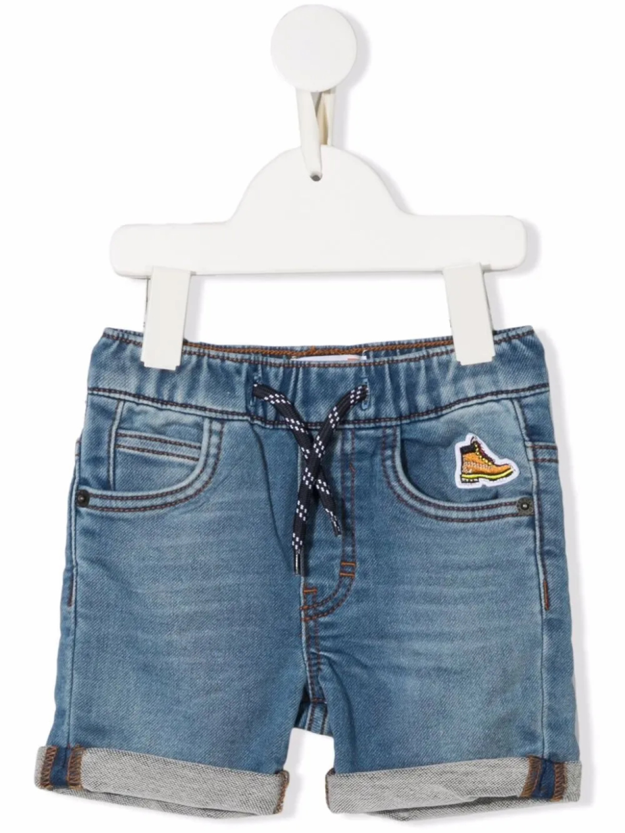 

Джинсовые шорты с кулиской и нашивкой Timberland Kids, синий