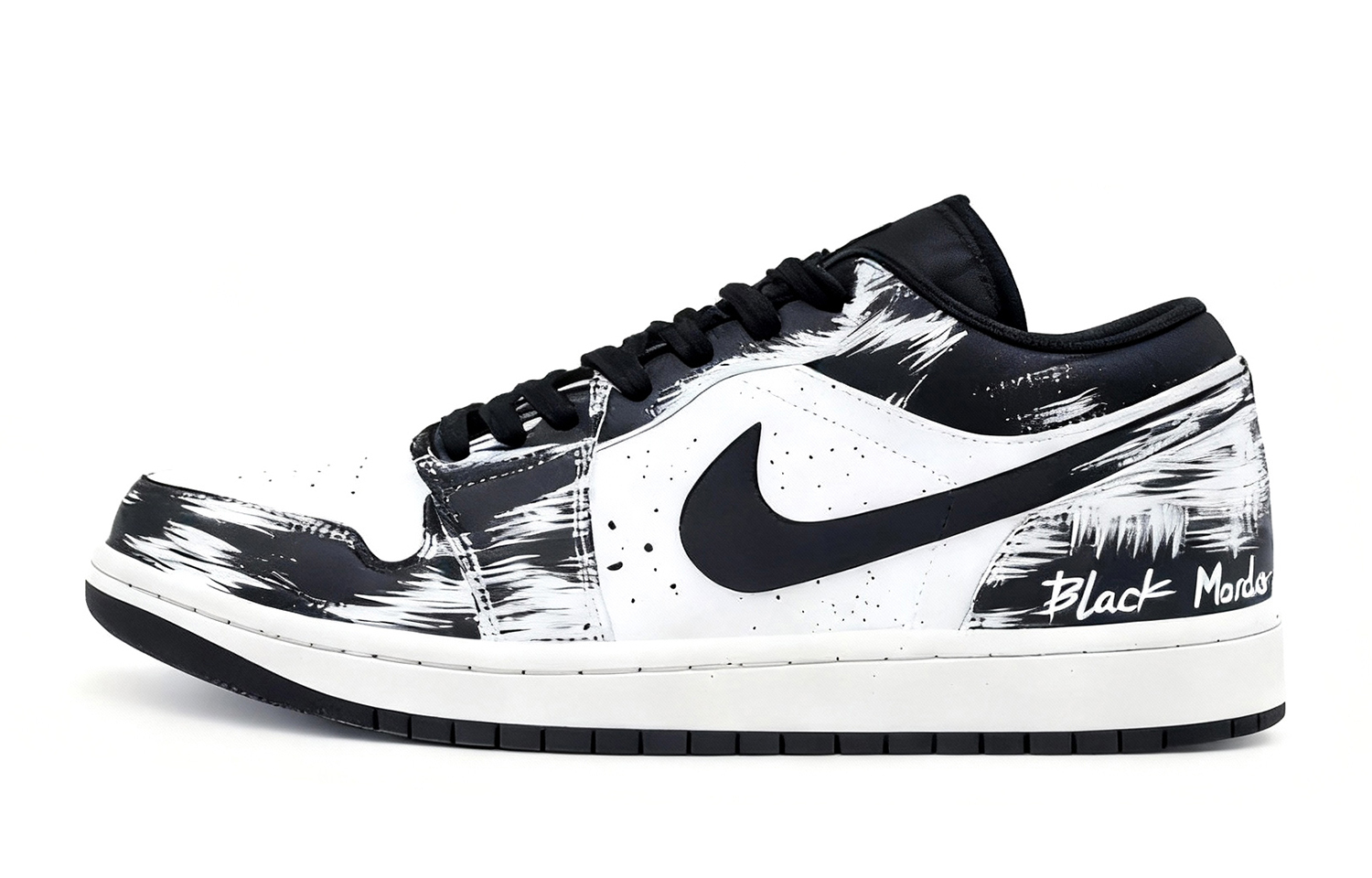 

Jordan Air 1 Small Flower Seed устойчивые к истиранию низкие баскетбольные кроссовки Men's Black White