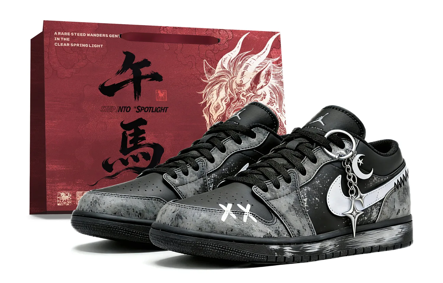 Jordan Кроссовки баскетбольные мужские низкие Air 1 Cushioning, Wear Resistant Vintage черно-серые