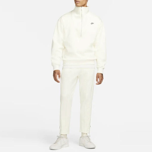 Толстовка Men's Nike Casual Logo Printing Half Zipper High Collar Pullover Autumn White, белый — фото 3