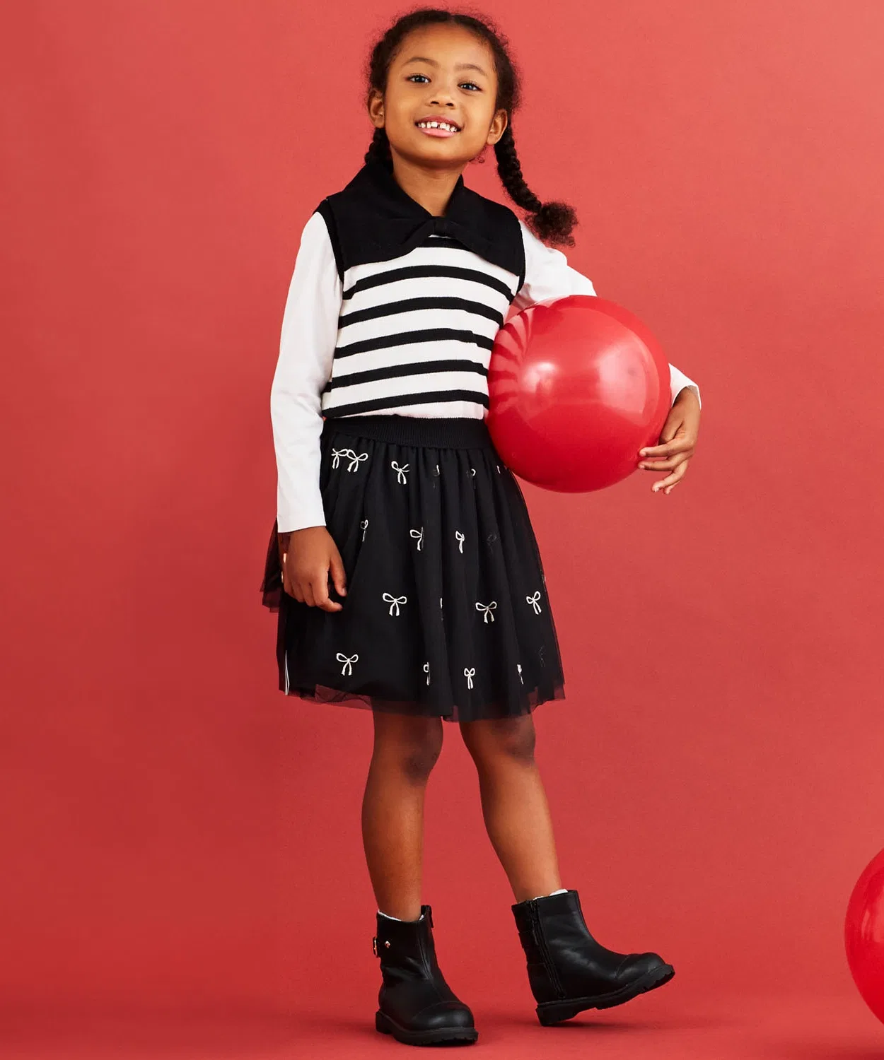 Детская юбка-тюль с вышивкой Kate Spade New York Kids чёрная