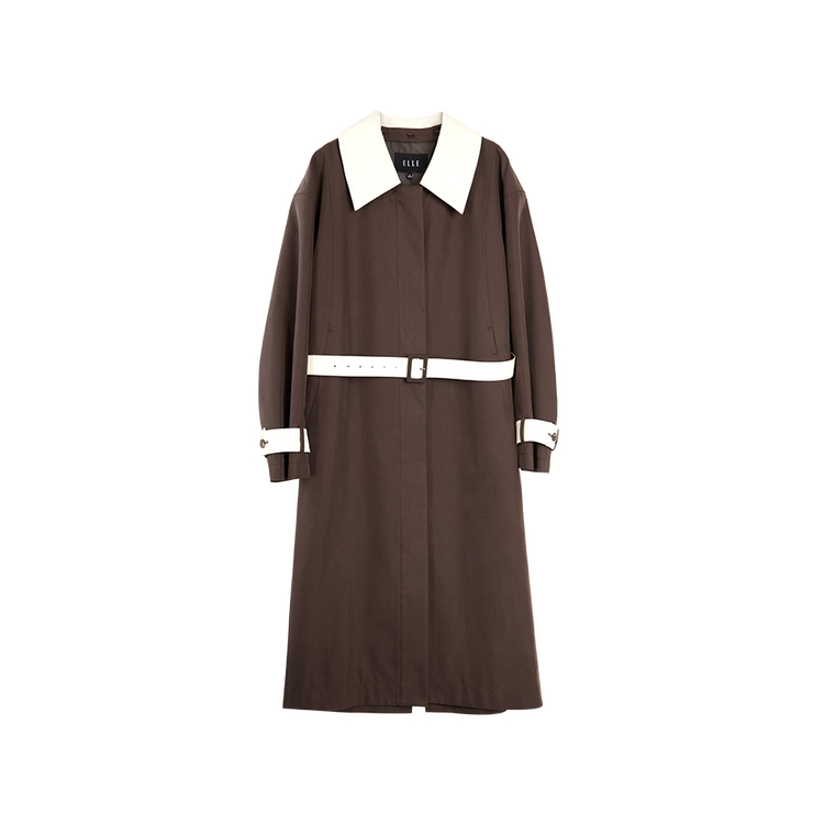 

ELLE Тренч для женщин Coffee Lapel Moderate