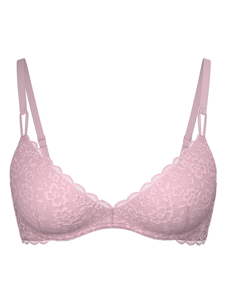 Бюстгальтер Victoria'S Secret Sexy Tee Wireless Push-Up, розовый/кружевной цветок