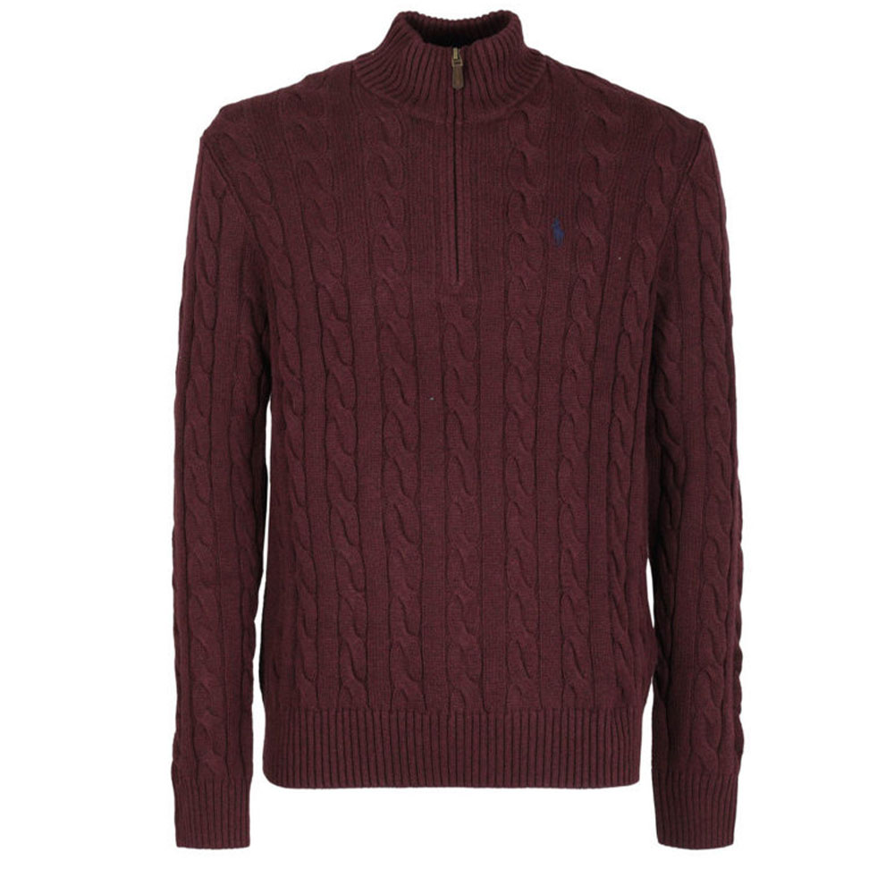 Polo Ralph Lauren Вязаный свитер мужской бордовый — фото 3
