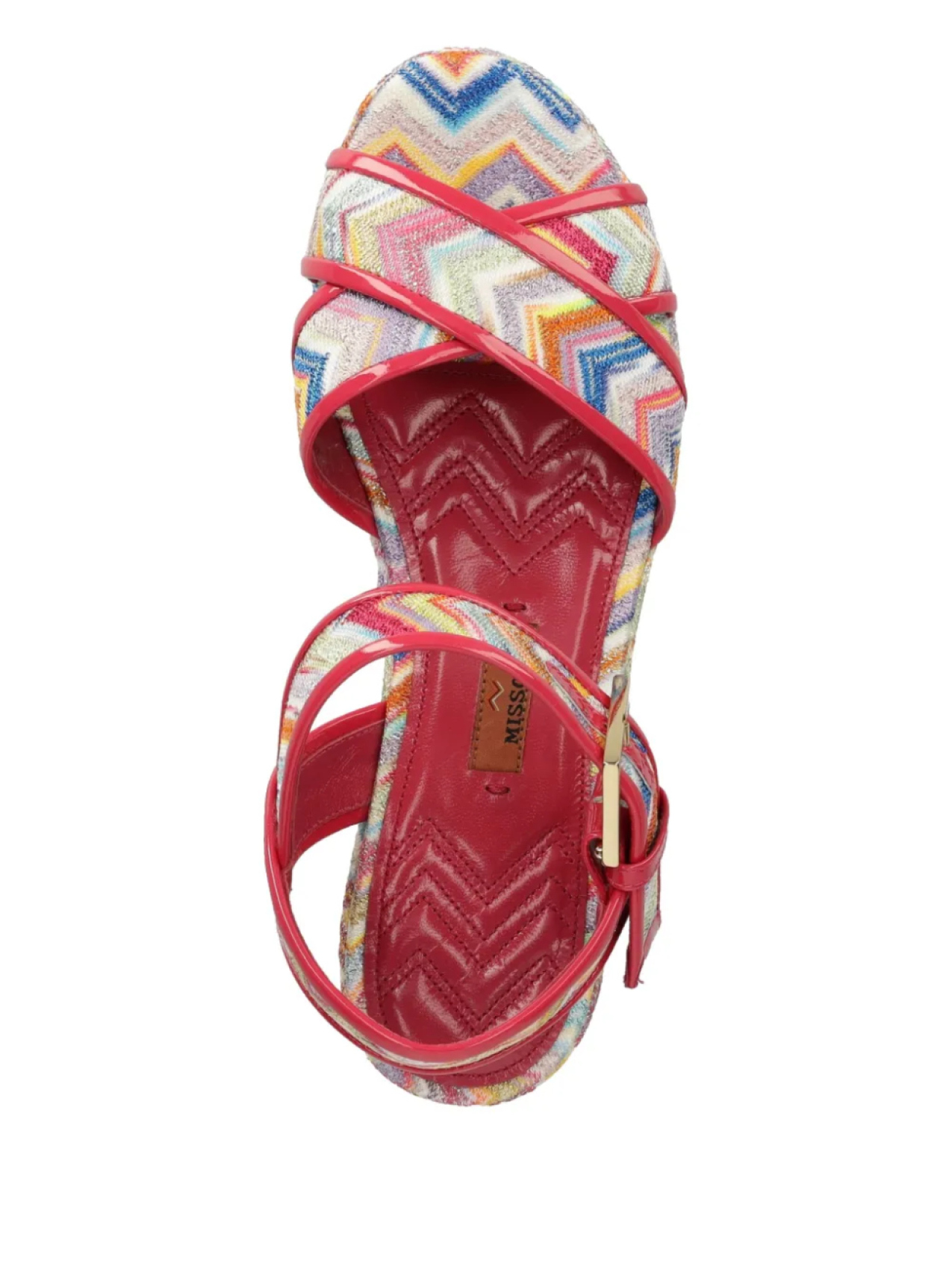 Сандалии Missoni 85 мм на платформе с зигзагообразным узором, красный — фото 4