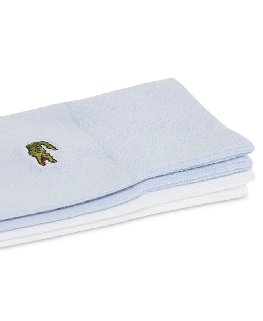 Мужские высокие носки, комплект из 2 пар Lacoste, белый/синий — фото 2